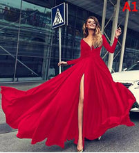 Load image into Gallery viewer, Sexy Women Long Dress Boho Club Red Blue Dress Bandage Long Dress Party Bridesmaids Infinity Robe V-neck Elegant Dresses